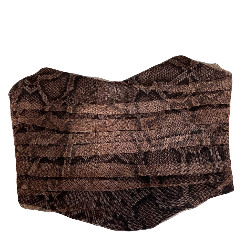 ❤️ ZARA BROWN LEOPARD PRINT BUSTIER TUBE TOP NEW